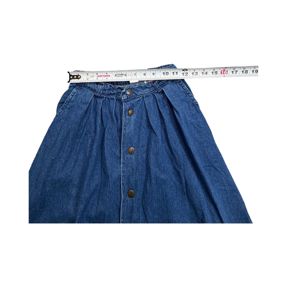 Weathered Blues Denim Skirt Womens 6 24x32 Blue Button Front Midi Cotton USA - Picture 6 of 12